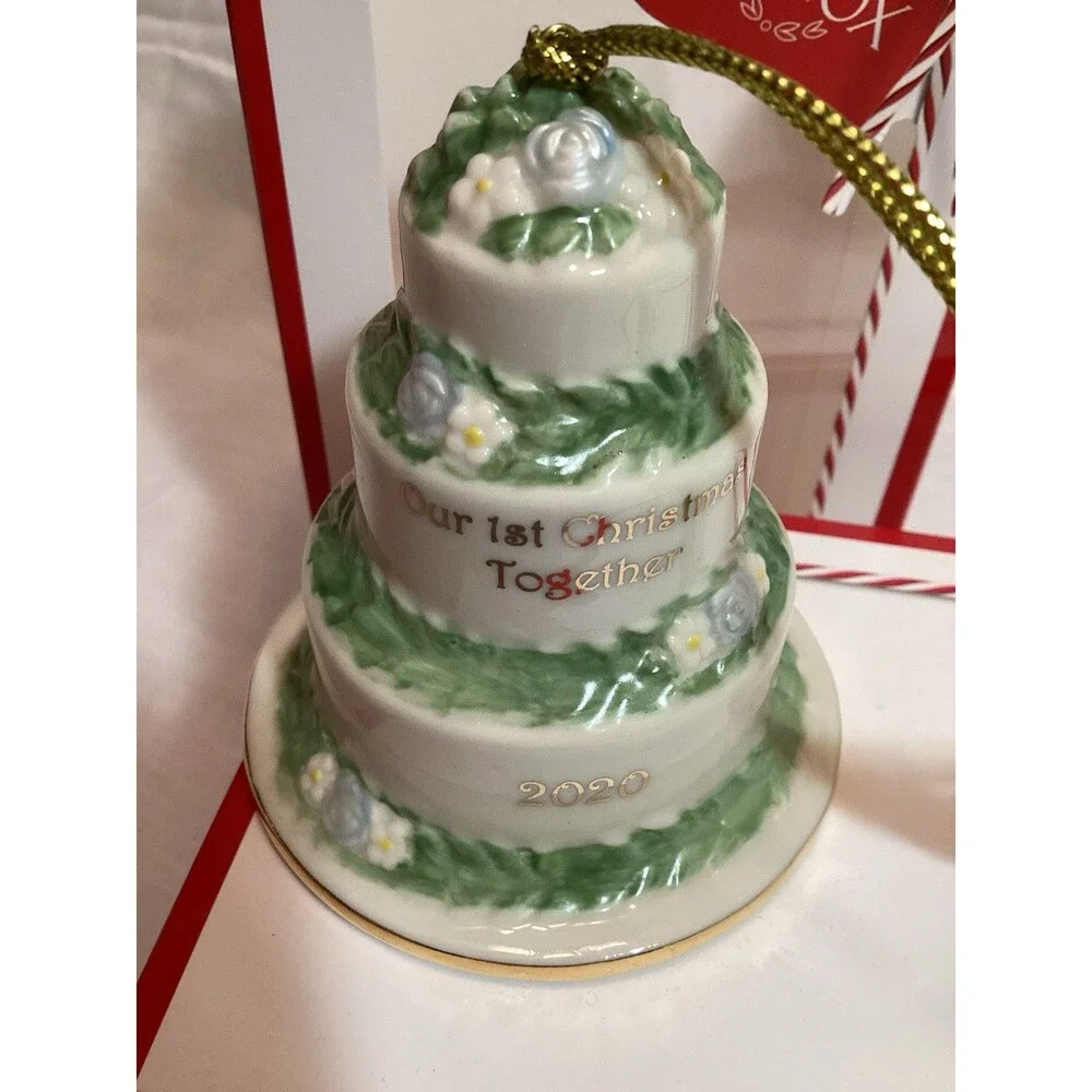 Lenox 2020 Our First Christmas Together Cake Ornament Unused In Original Box